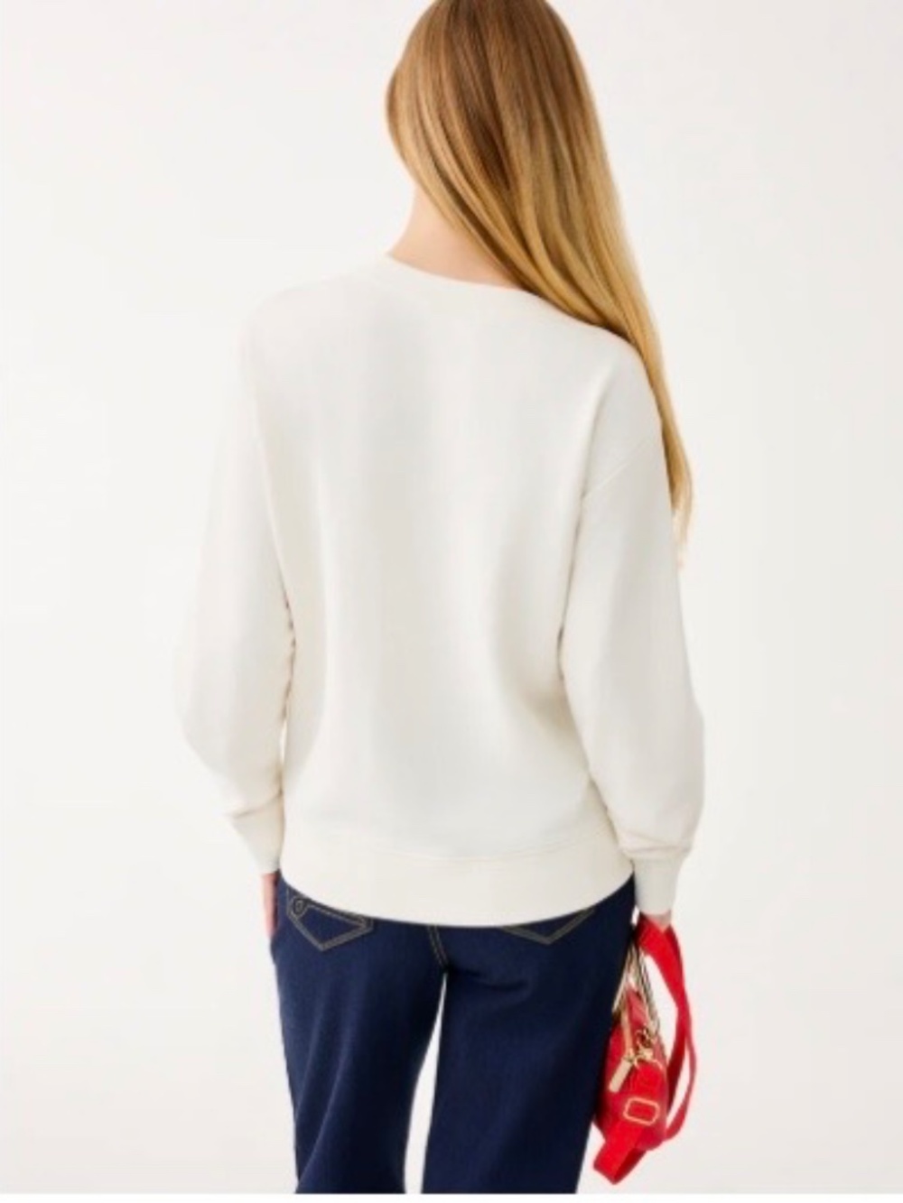 Ballard Cotton Sweatshirt Color: Coconut Festive Frocks Embellishment XXL - Picture 3 of 5